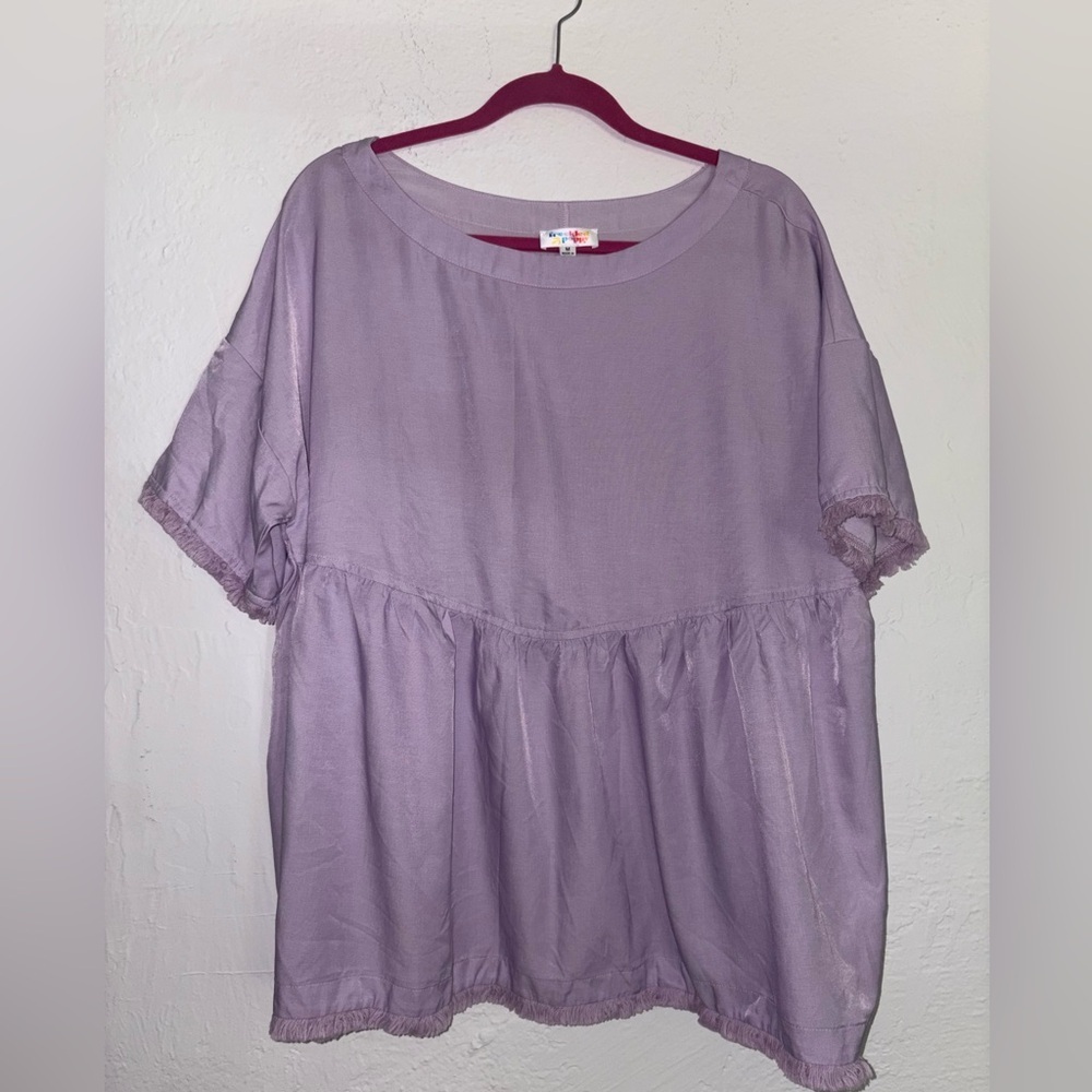 Oversized Freckled Poppy Lavender Women's Top Size Medium